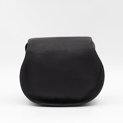 Marcie Saddle Small Crossbody Bag Black Leather