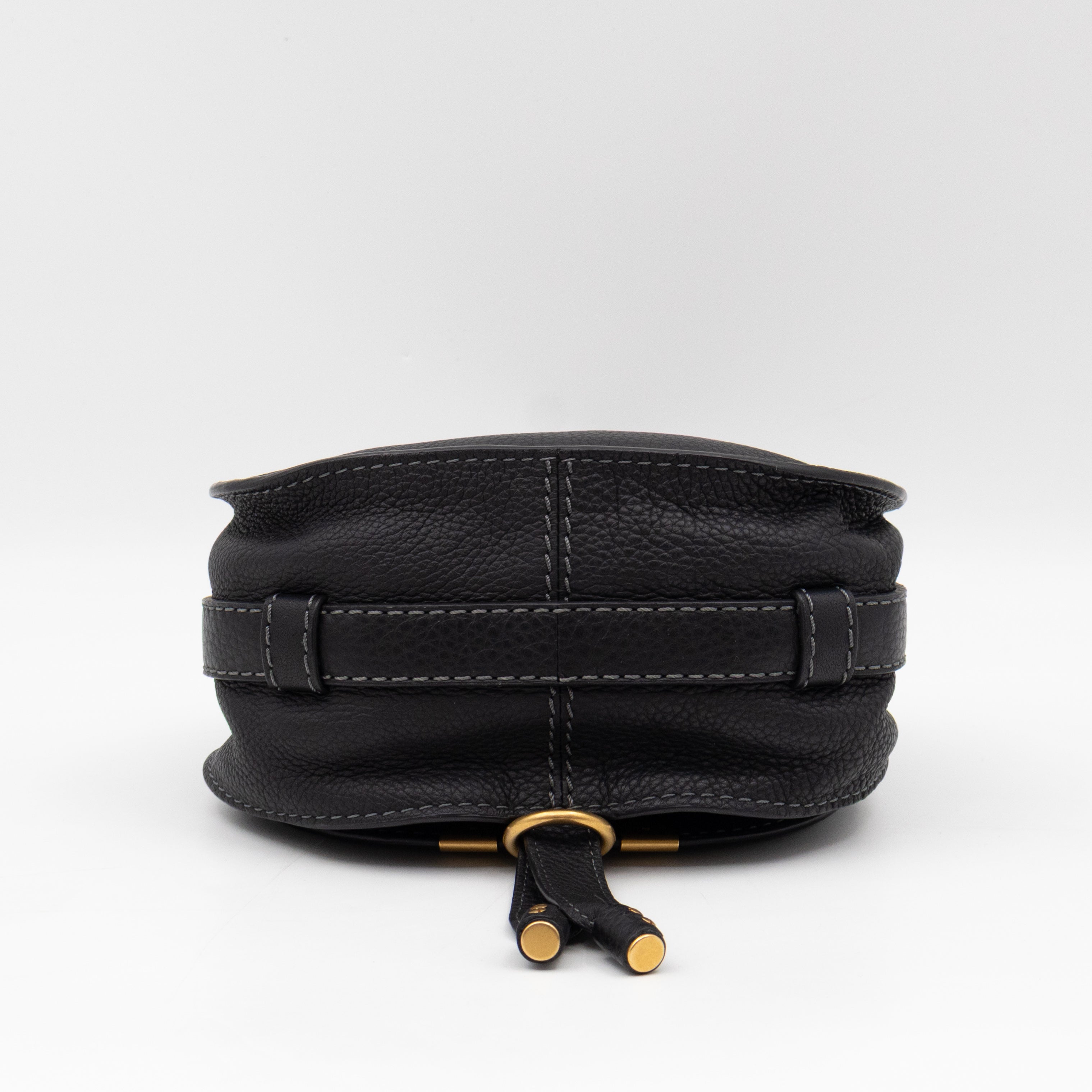 Marcie Saddle Small Crossbody Bag Black Leather