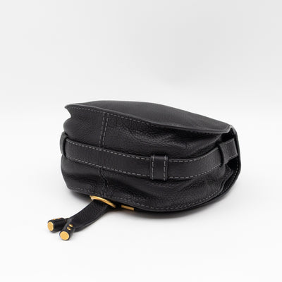 Marcie Saddle Small Crossbody Bag Black Leather