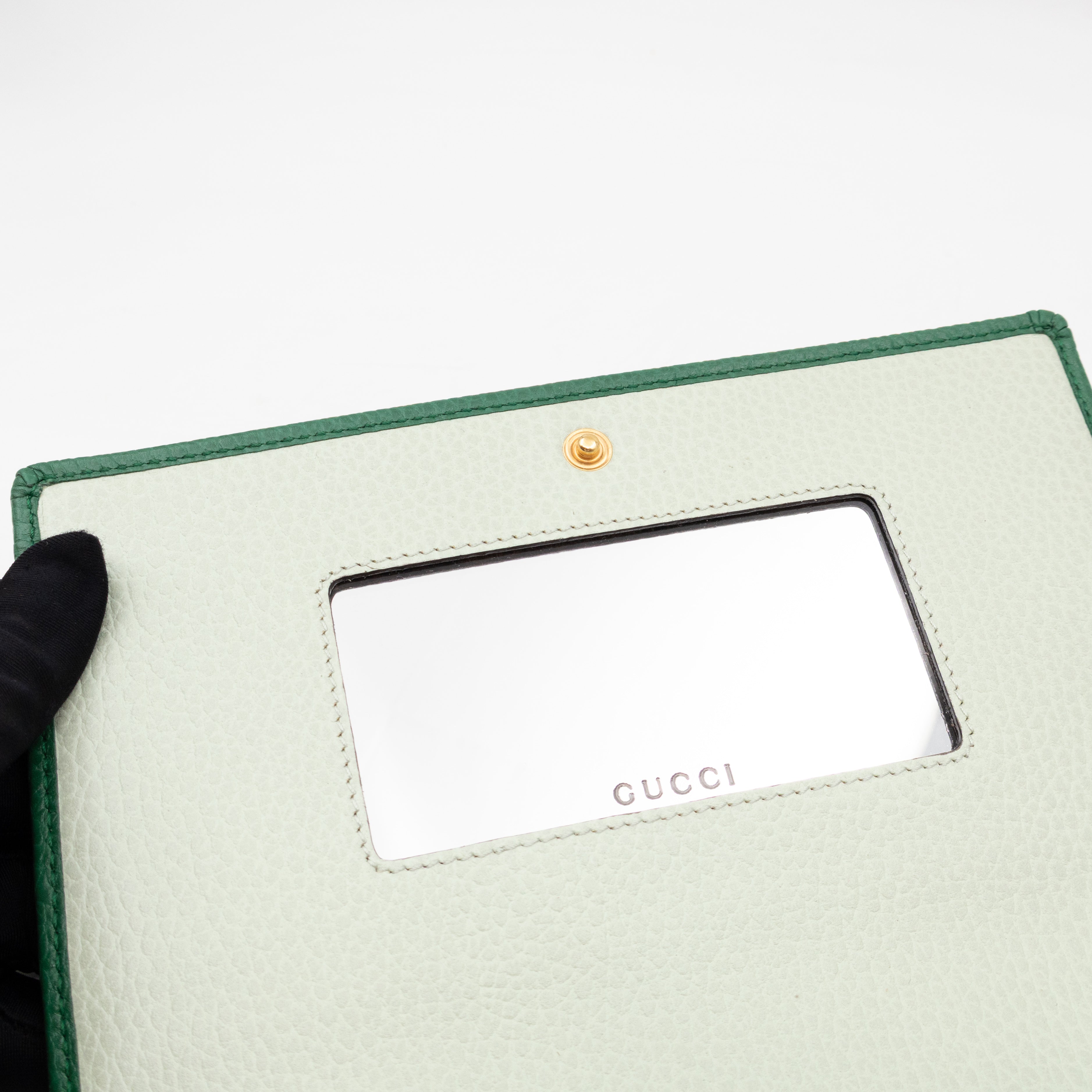 Bi-color GG Marmont Wallet On Chain Green Leather