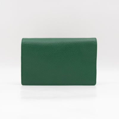 Bi-color GG Marmont Wallet On Chain Green Leather