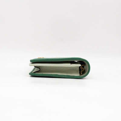 Bi-color GG Marmont Wallet On Chain Green Leather