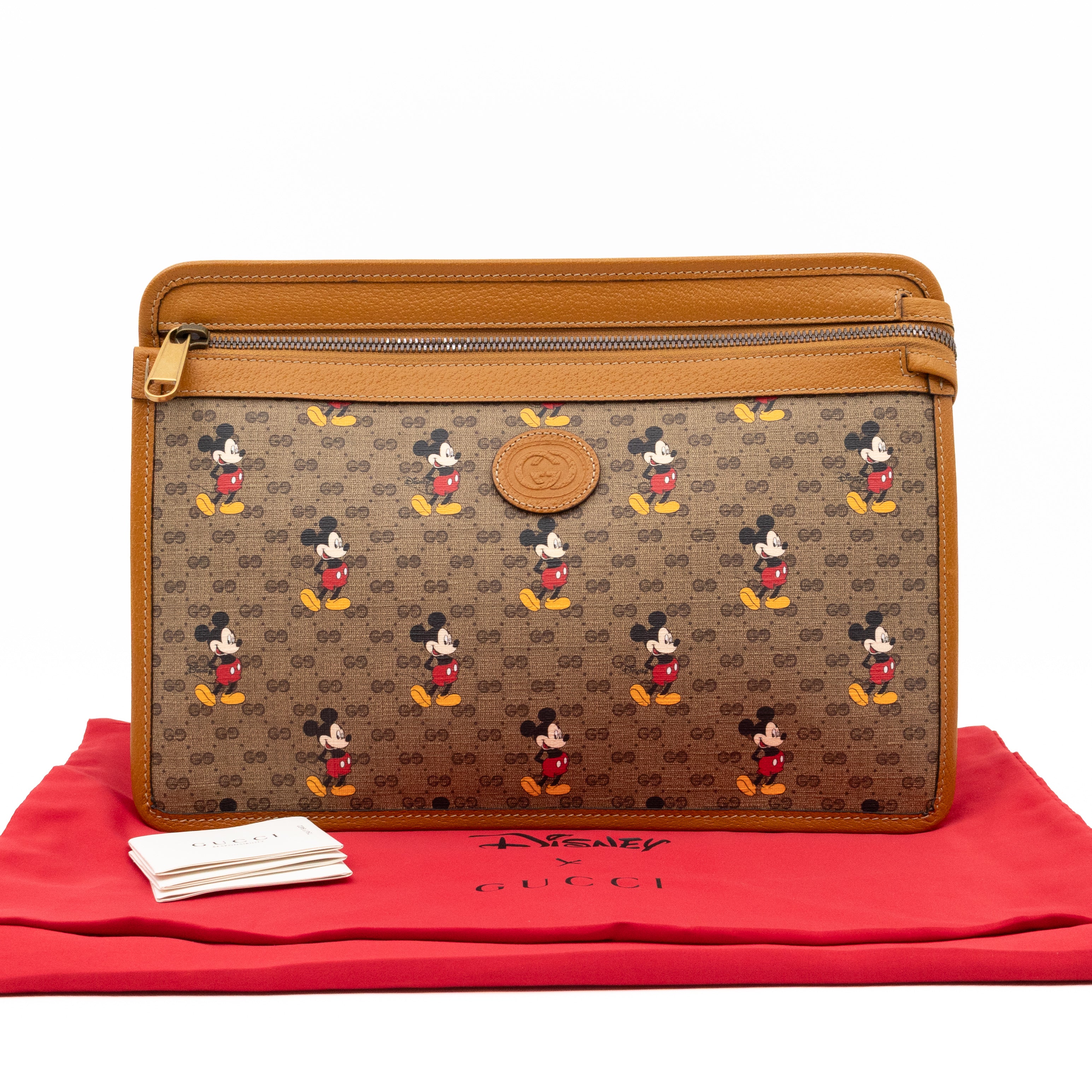 Gucci x Disney Clutch Brown GG Supreme Mickey Mouse