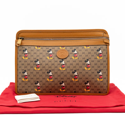 Gucci x Disney Clutch Brown GG Supreme Mickey Mouse