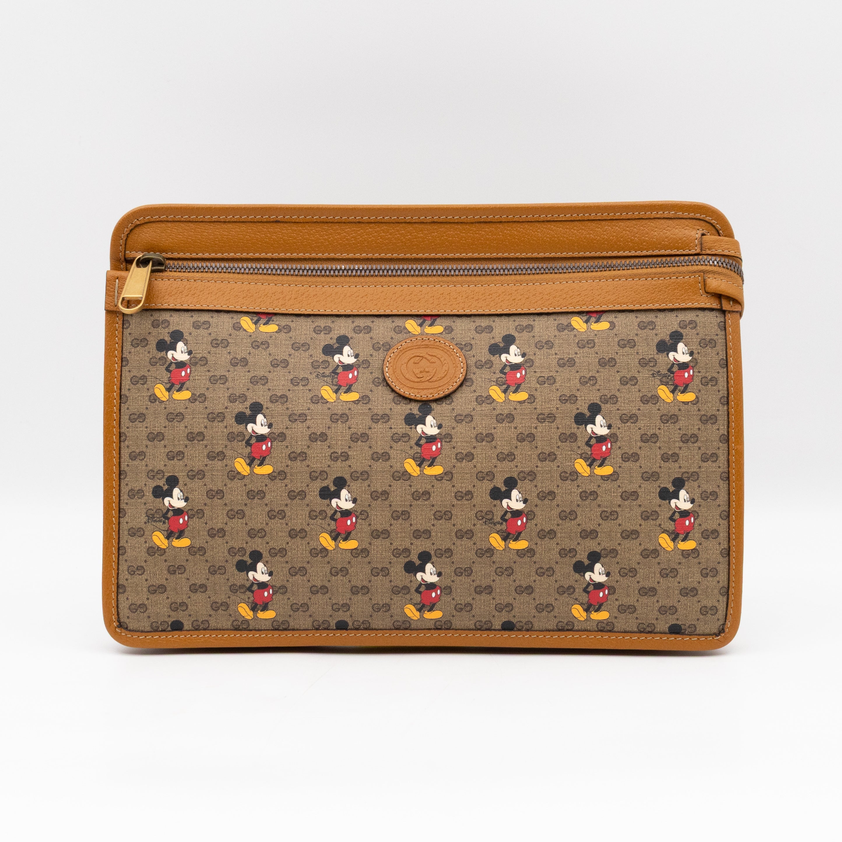Gucci x Disney Clutch Brown GG Supreme Mickey Mouse