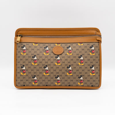 Gucci x Disney Clutch Brown GG Supreme Mickey Mouse