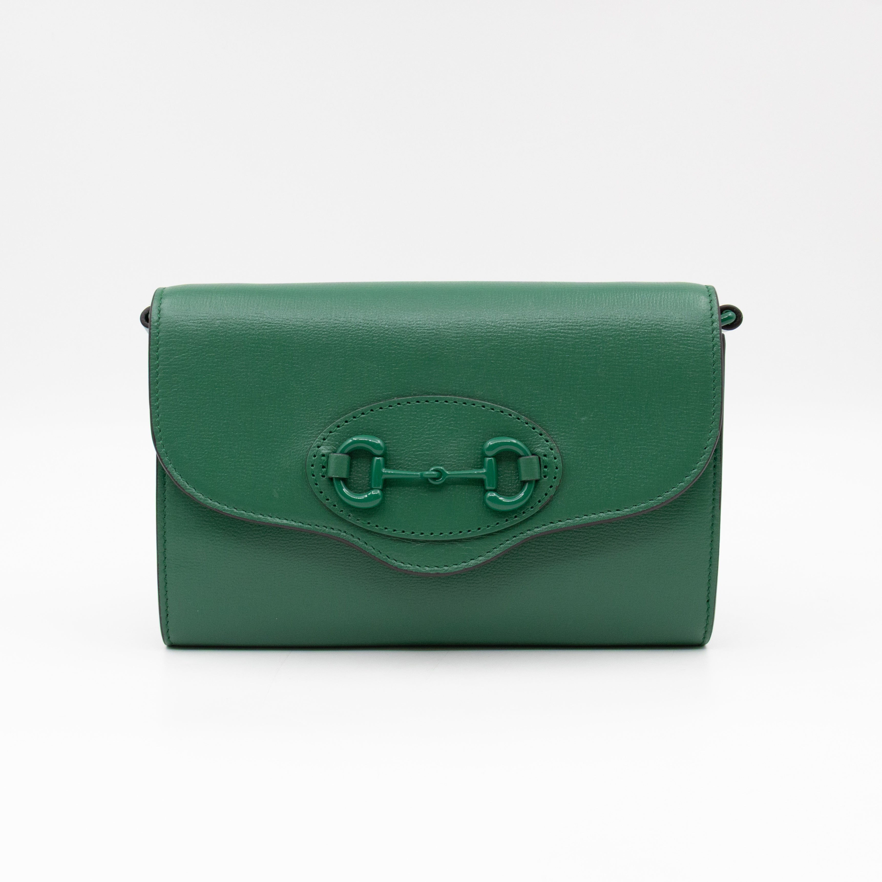 Horsebit 1955 Mini Crossbody Bag Green Leather