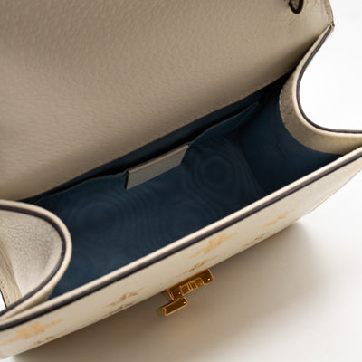 Sylvie Mini Top Handle Bag Bee Star White Leather