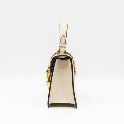Sylvie Mini Top Handle Bag Bee Star White Leather