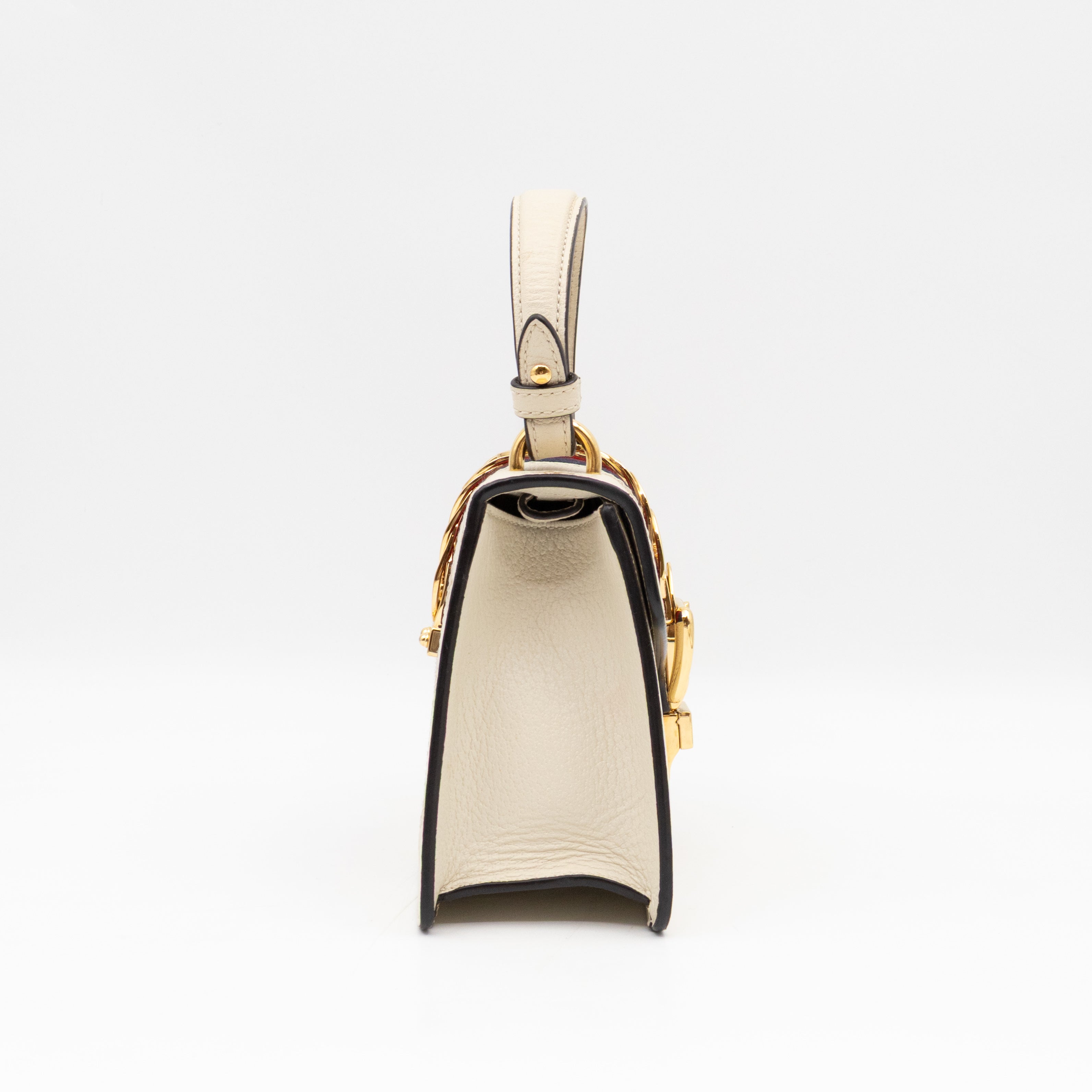 Sylvie Mini Top Handle Bag Bee Star White Leather