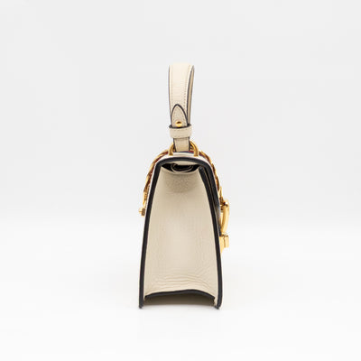 Sylvie Mini Top Handle Bag Bee Star White Leather
