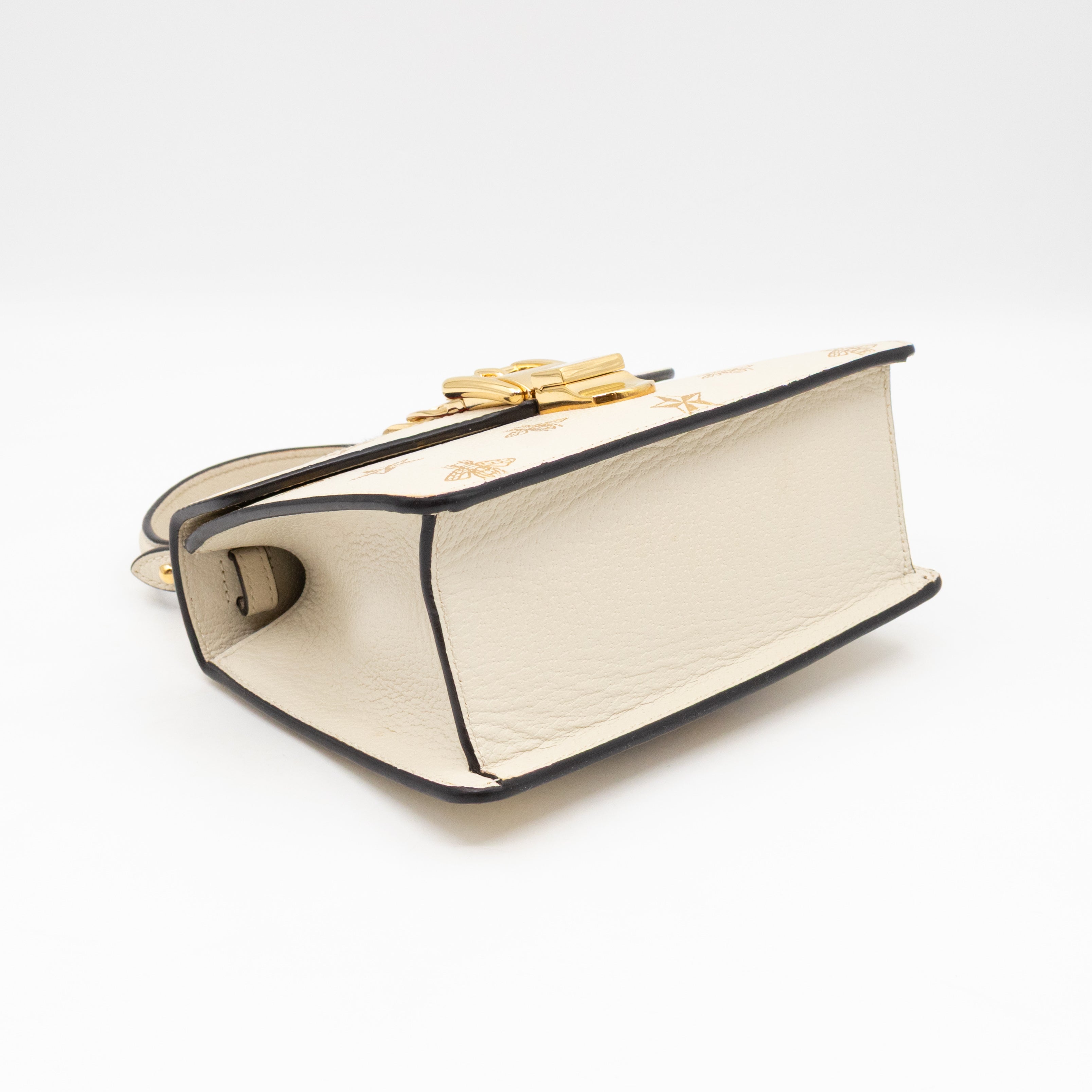 Sylvie Mini Top Handle Bag Bee Star White Leather