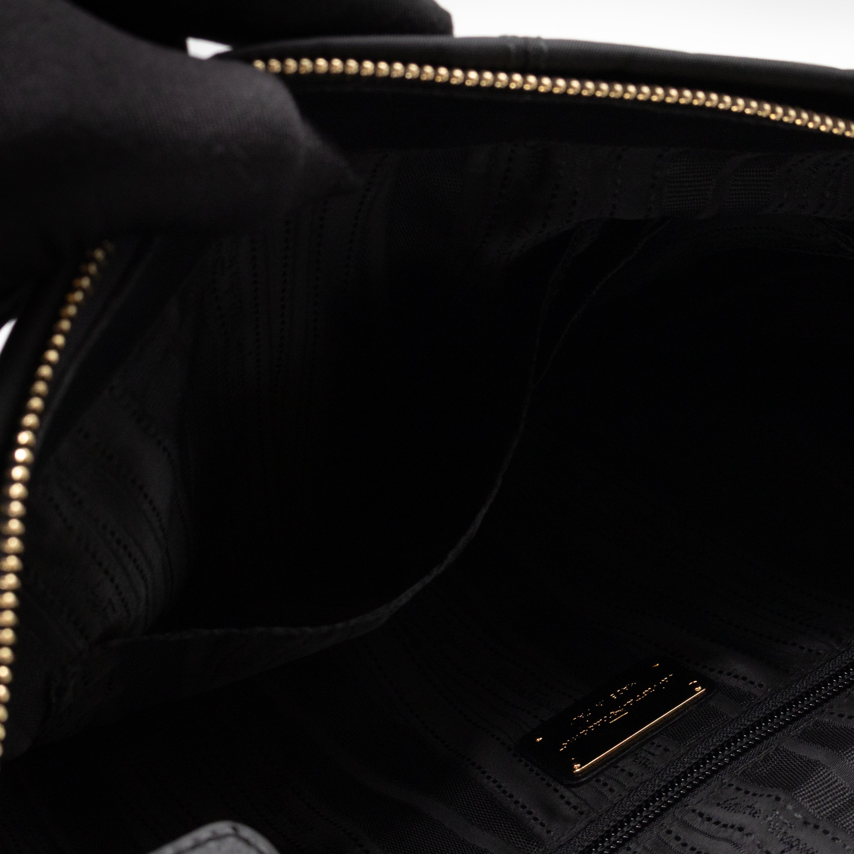 Shoulder Bag Black Nylon & Patent Leather
