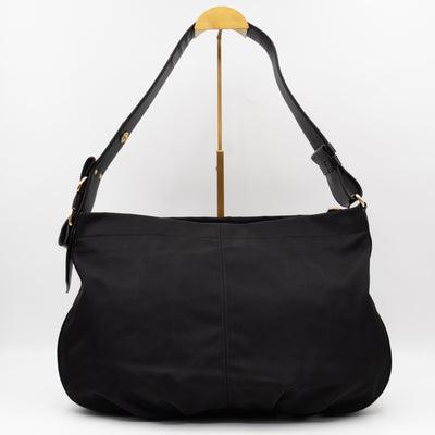Shoulder Bag Black Nylon & Patent Leather