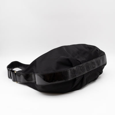 Shoulder Bag Black Nylon & Patent Leather