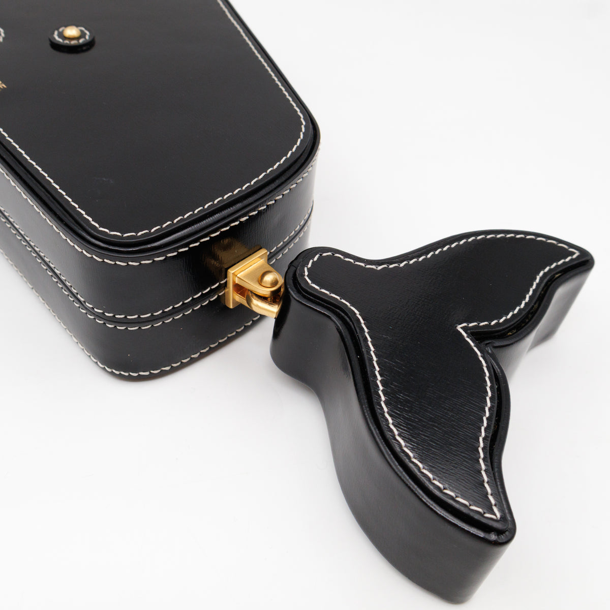 Whale Icon Clutch Bag Black Calfskin