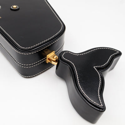 Whale Icon Clutch Bag Black Calfskin