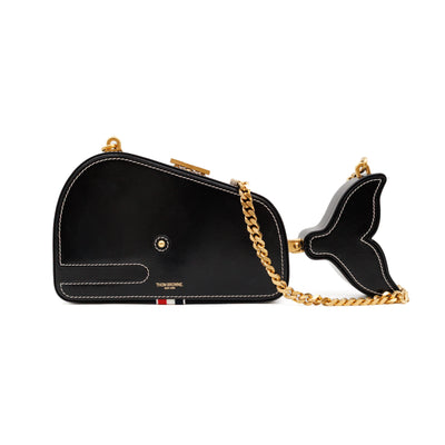 Whale Icon Clutch Bag Black Calfskin