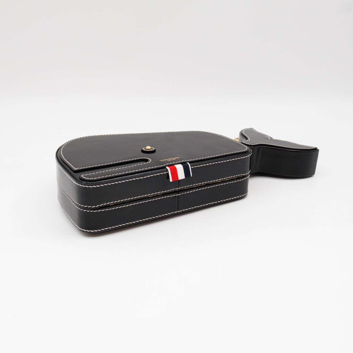 Whale Icon Clutch Bag Black Calfskin