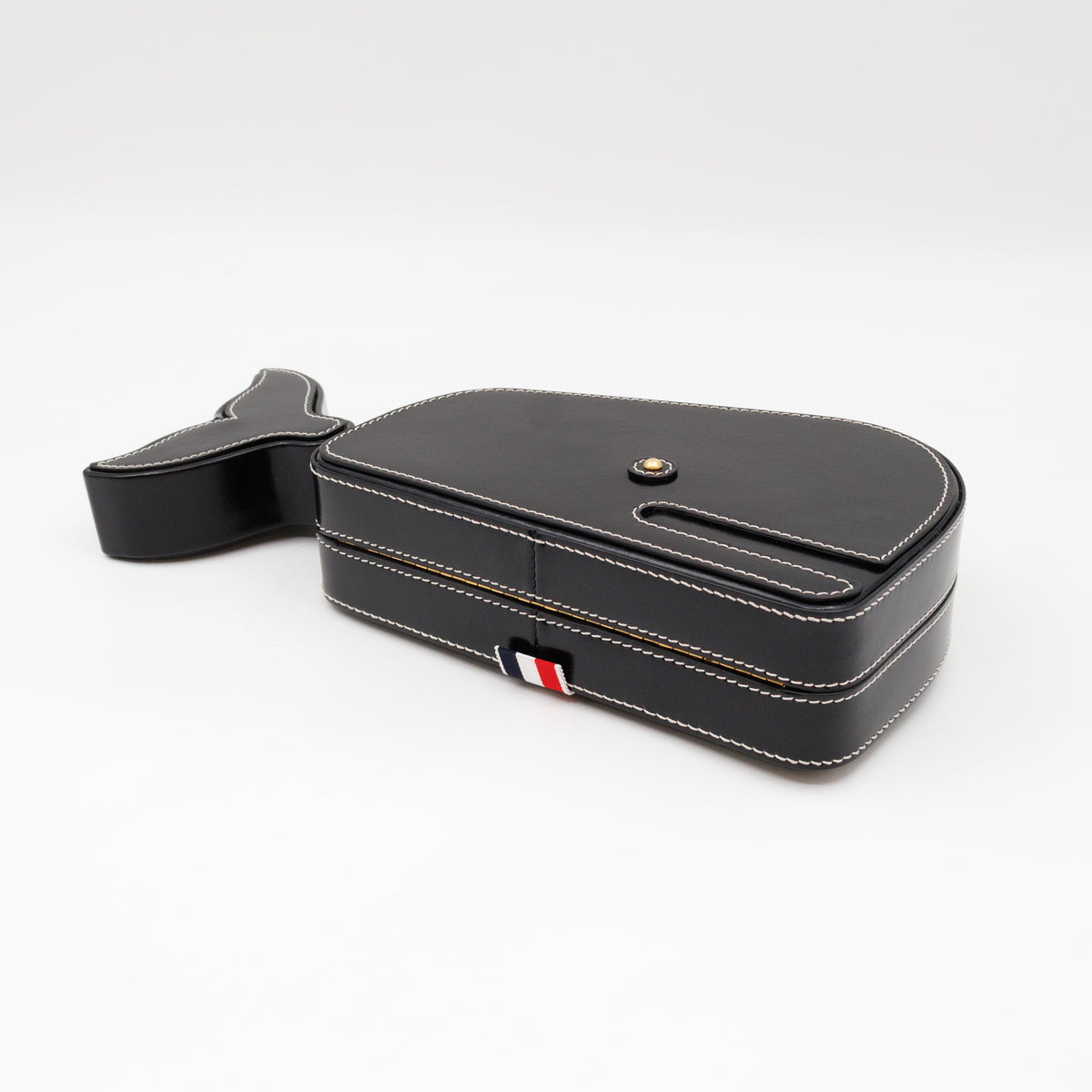 Whale Icon Clutch Bag Black Calfskin