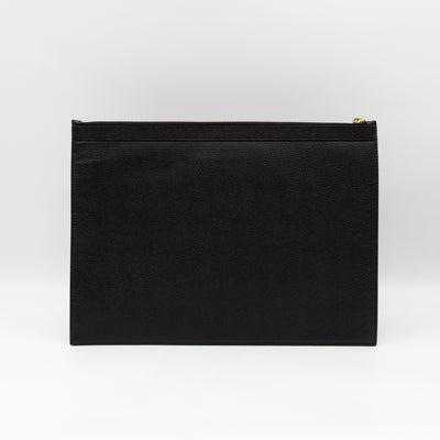 Medium Document Holder Black Pebble Grain Leather