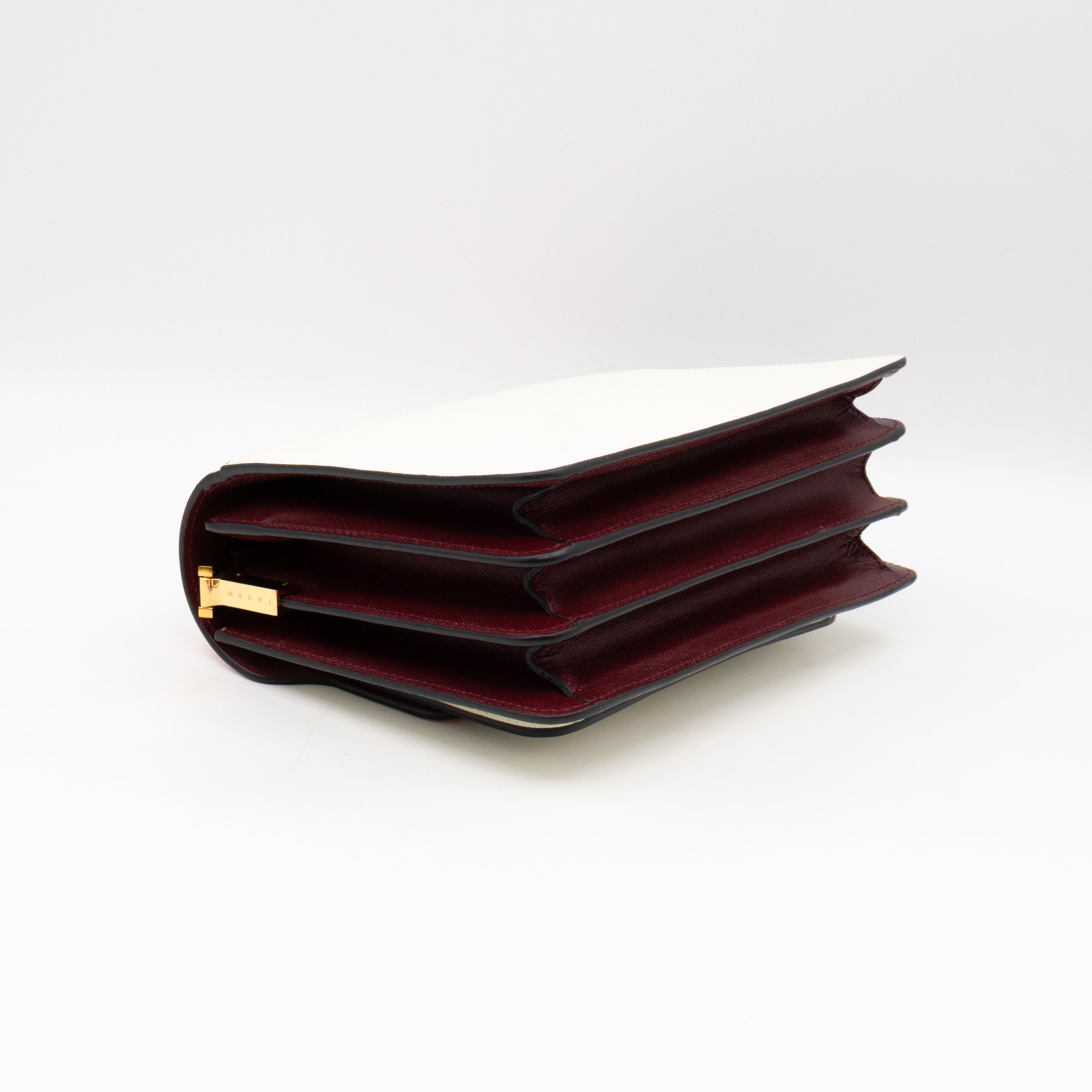 Trunk Bag Mini Pink White & Burgundy Saffiano Leather