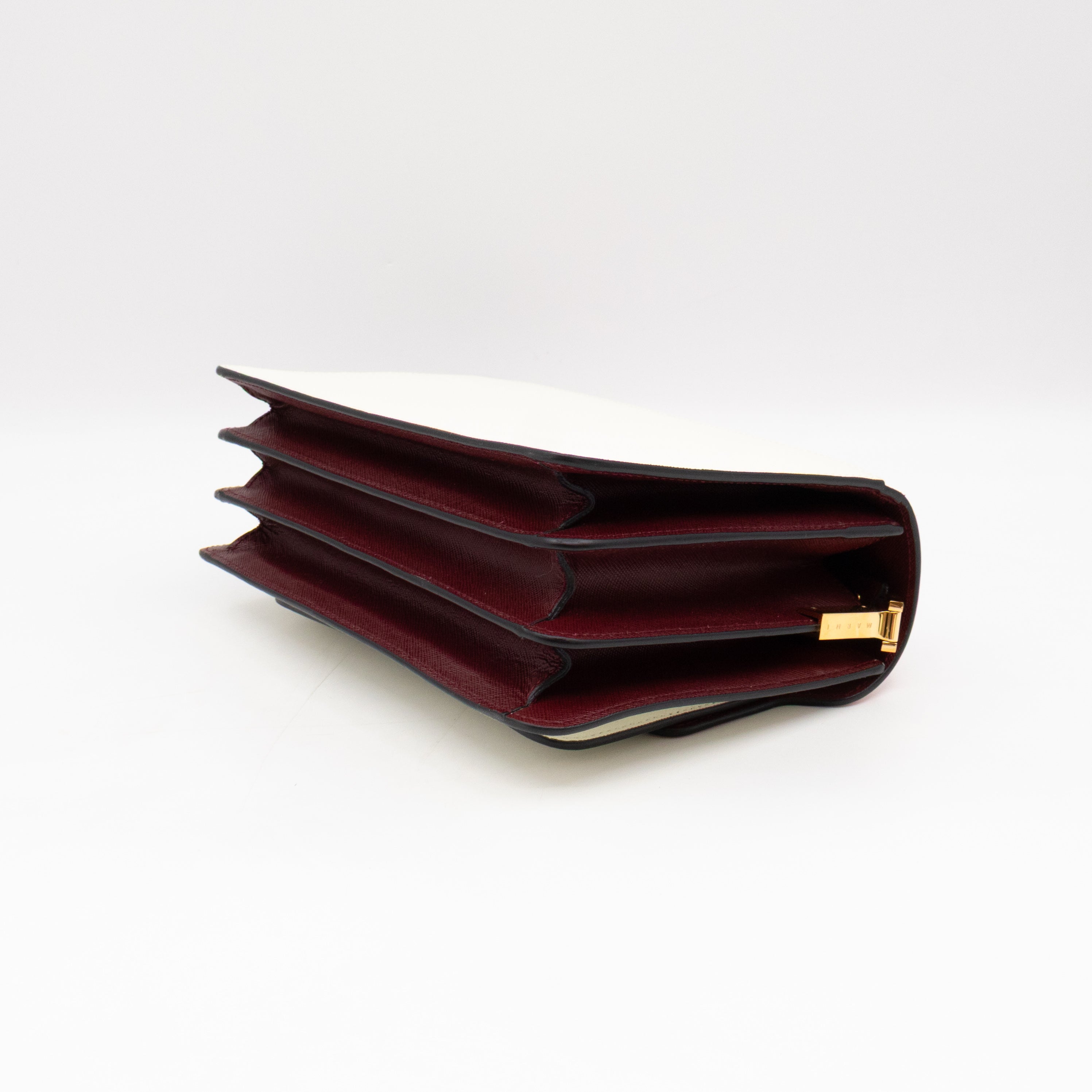 Trunk Bag Mini Pink White & Burgundy Saffiano Leather