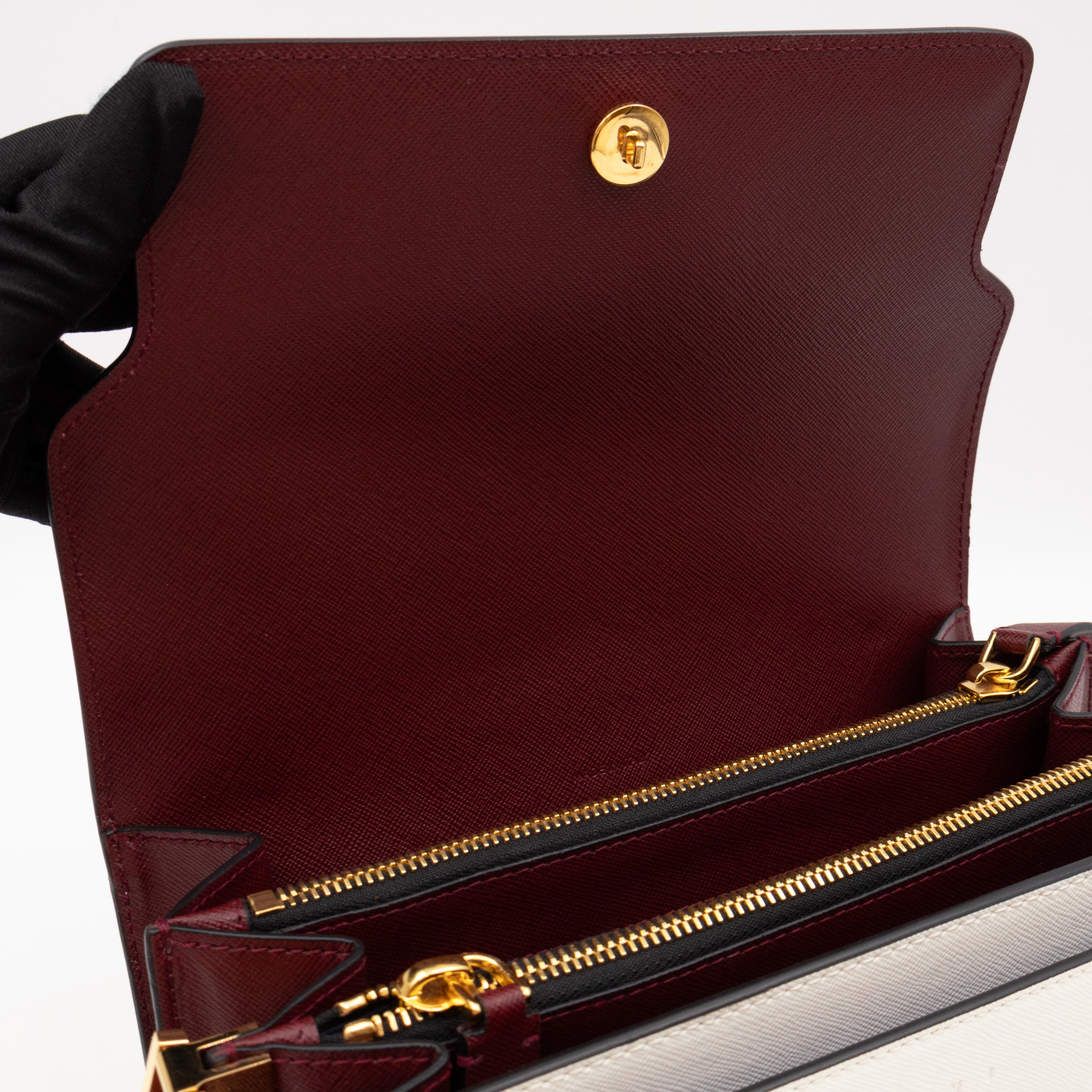 Trunk Bag Mini Pink White & Burgundy Saffiano Leather