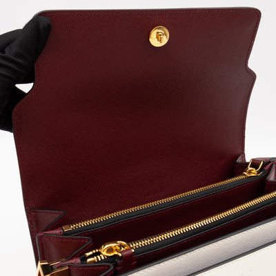 Trunk Bag Mini Pink White & Burgundy Saffiano Leather