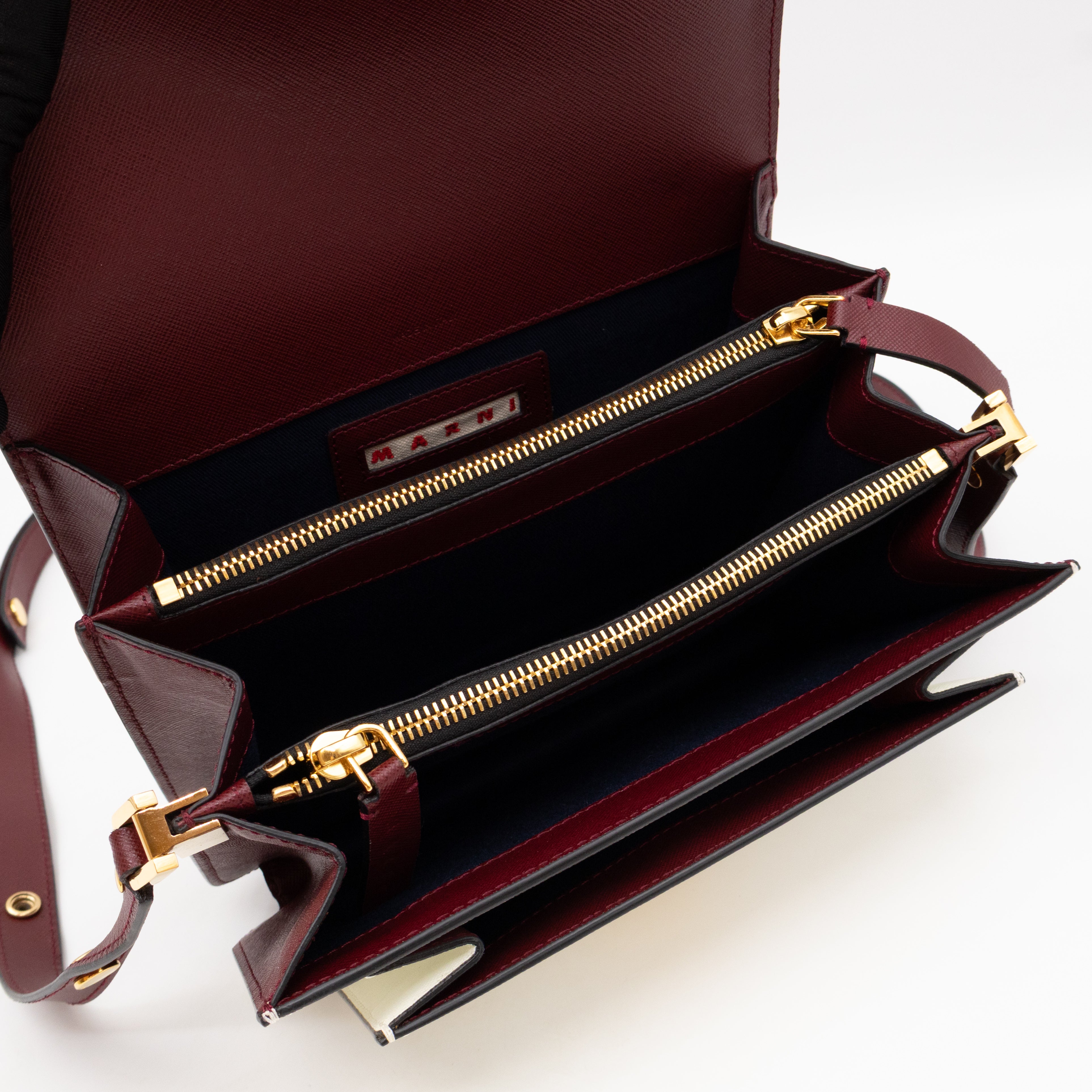 Trunk Bag Mini Pink White & Burgundy Saffiano Leather
