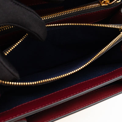 Trunk Bag Mini Pink White & Burgundy Saffiano Leather
