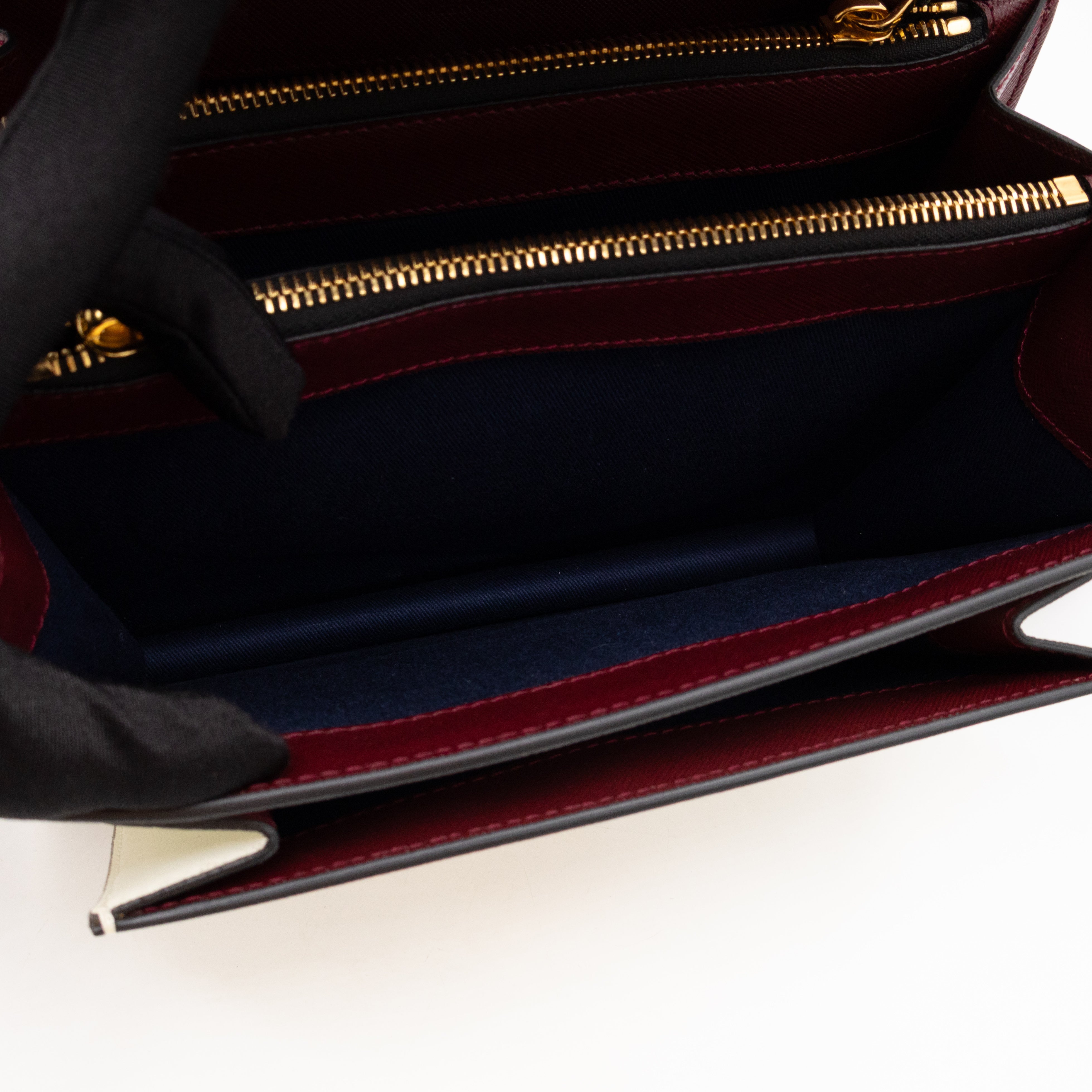 Trunk Bag Mini Pink White & Burgundy Saffiano Leather