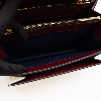 Trunk Bag Mini Pink White & Burgundy Saffiano Leather