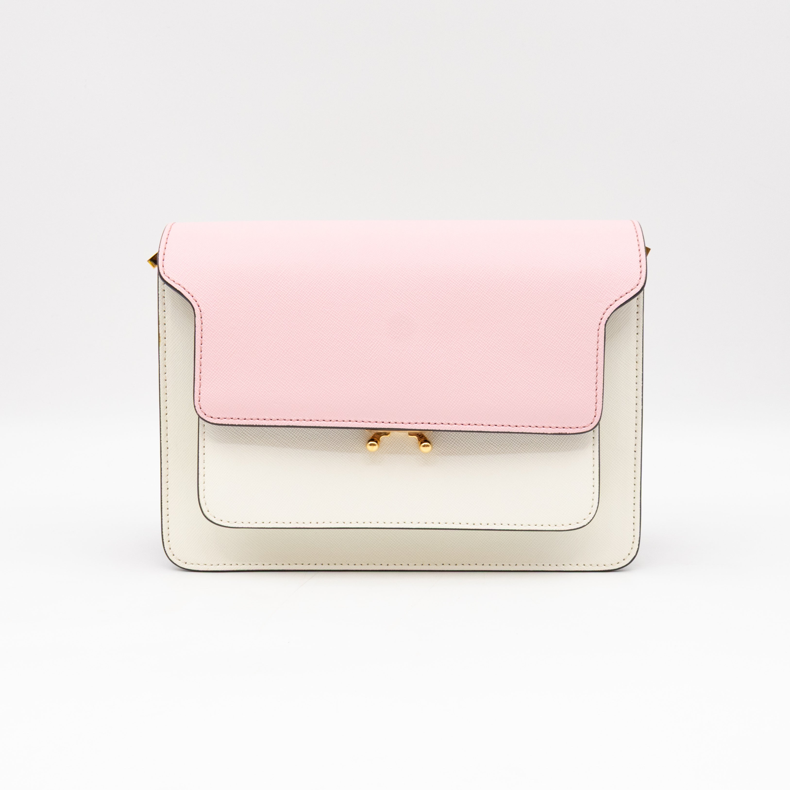 Trunk Bag Mini Pink White & Burgundy Saffiano Leather