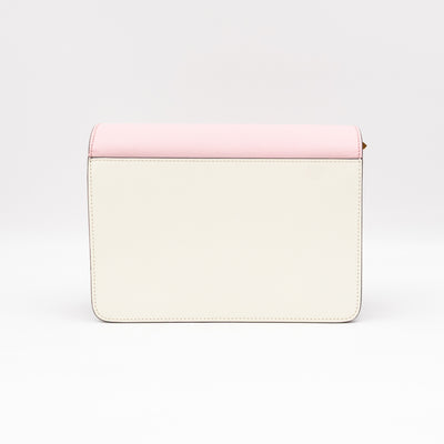 Trunk Bag Mini Pink White & Burgundy Saffiano Leather