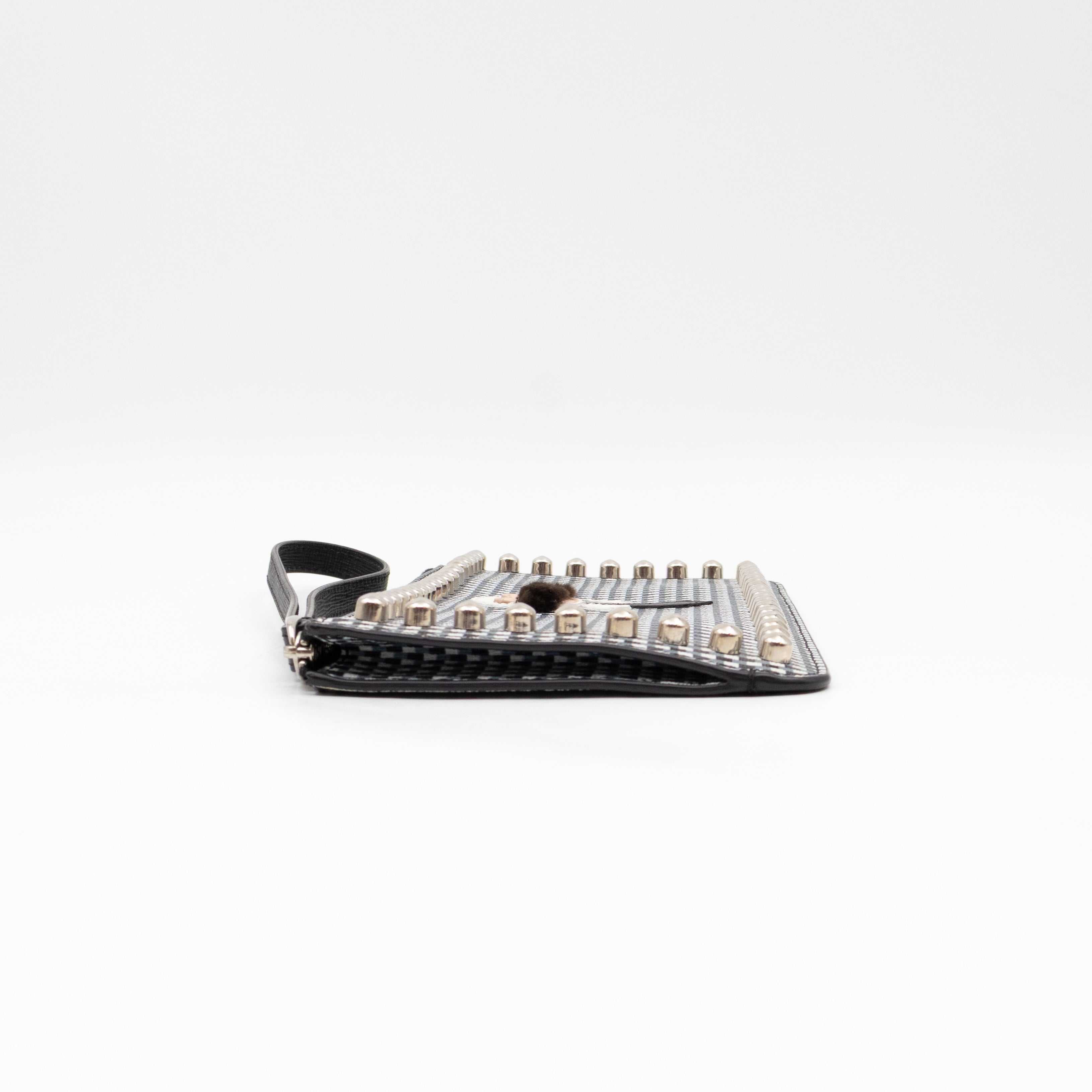 Karlito Wrist Pouch Studded Black White Check