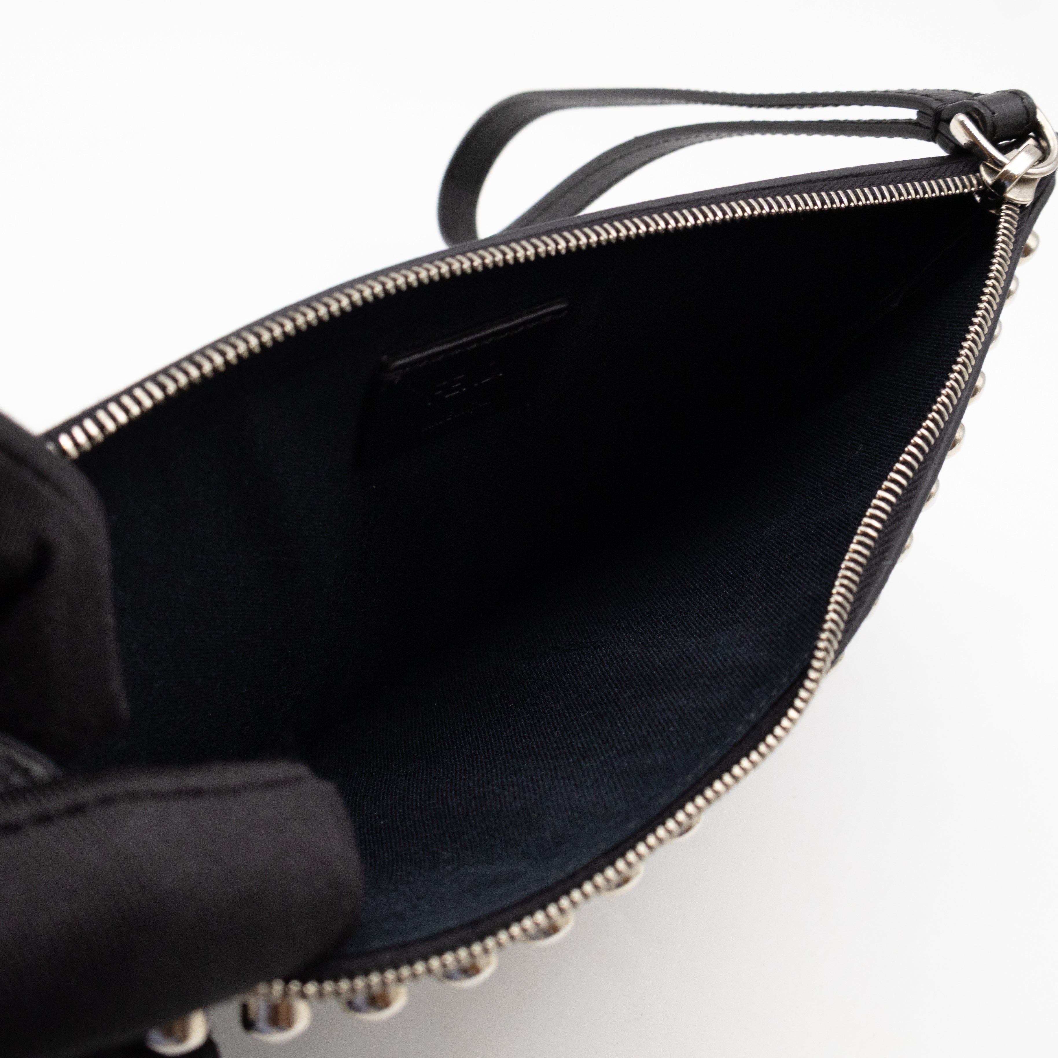 Karlito Wrist Pouch Studded Black White Check