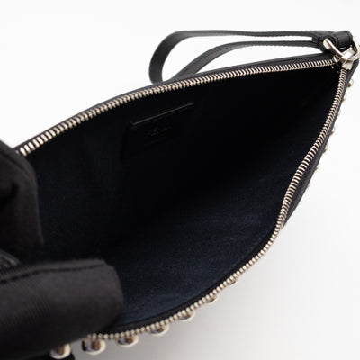 Karlito Wrist Pouch Studded Black White Check
