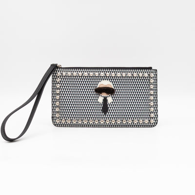 Karlito Wrist Pouch Studded Black White Check