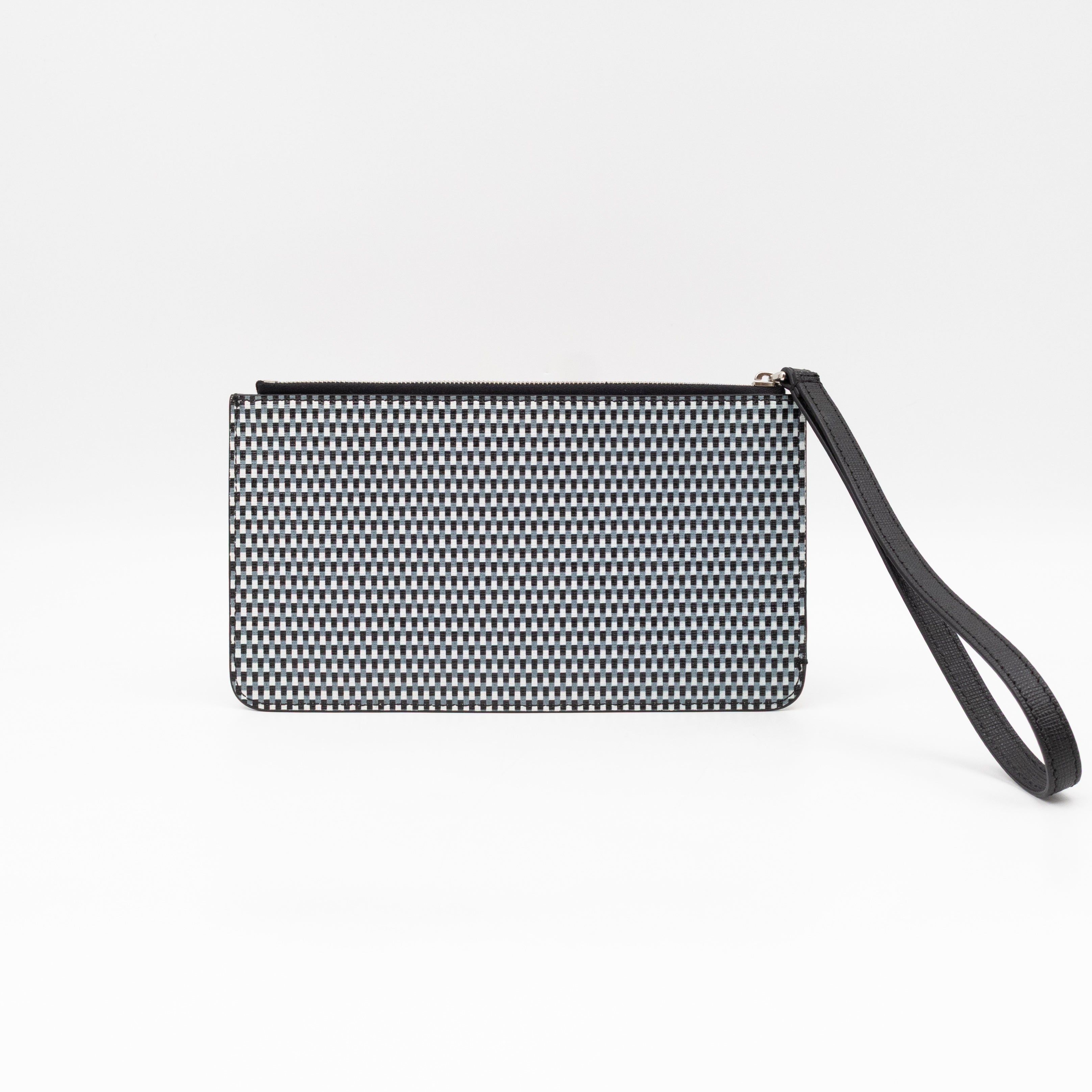 Karlito Wrist Pouch Studded Black White Check