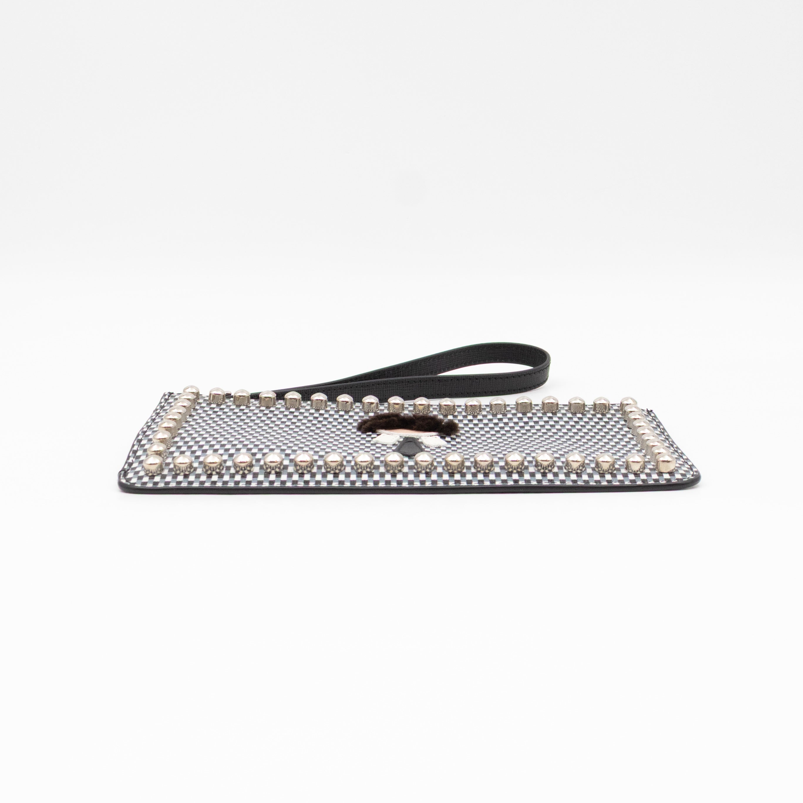 Karlito Wrist Pouch Studded Black White Check