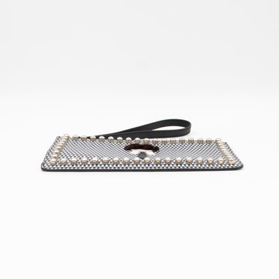 Karlito Wrist Pouch Studded Black White Check