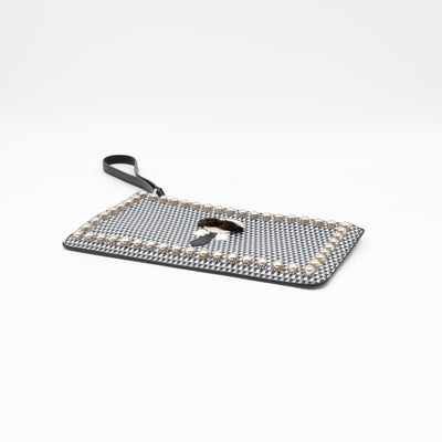 Karlito Wrist Pouch Studded Black White Check