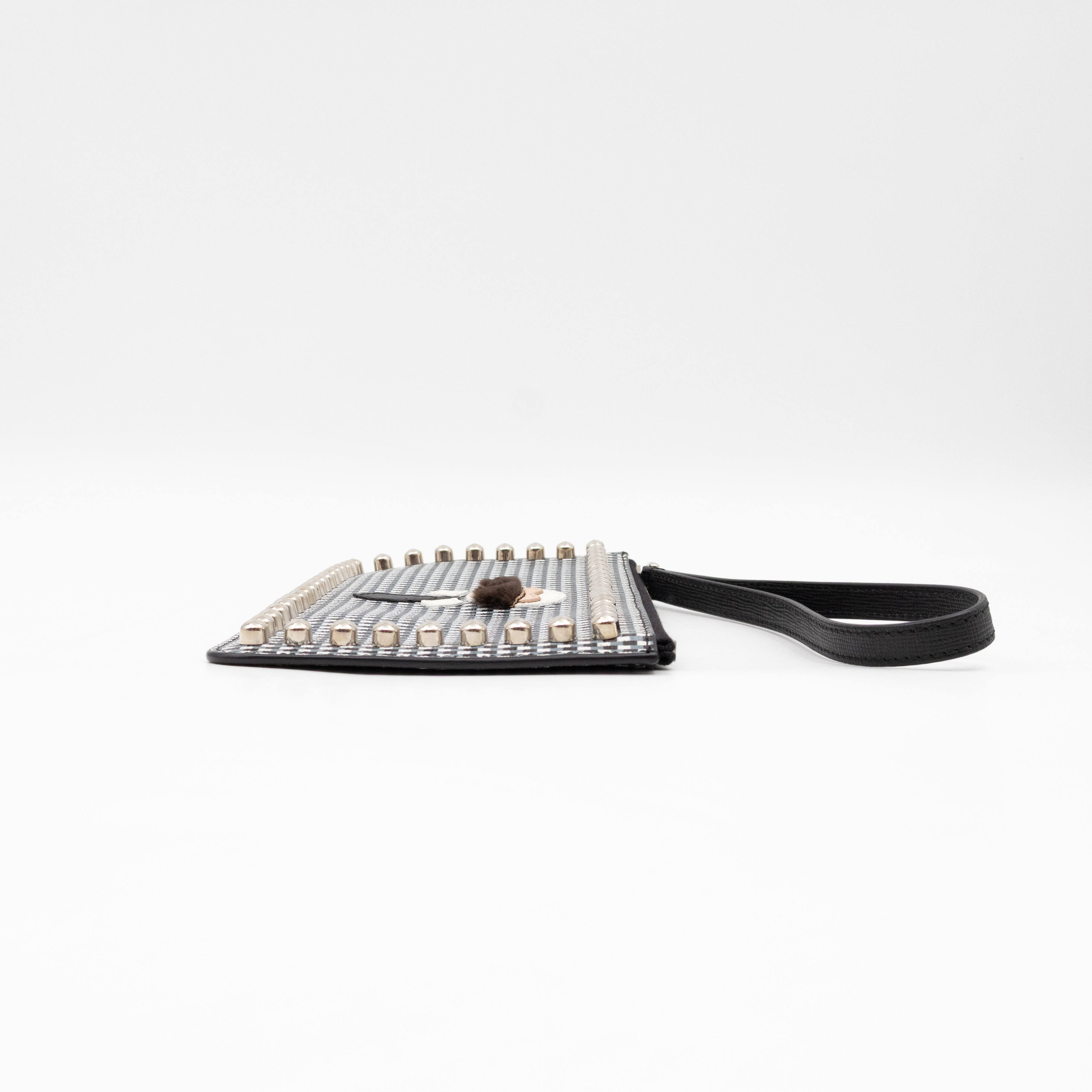 Karlito Wrist Pouch Studded Black White Check
