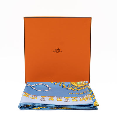 Silk Scarf 90 Parures Des Sables Blue