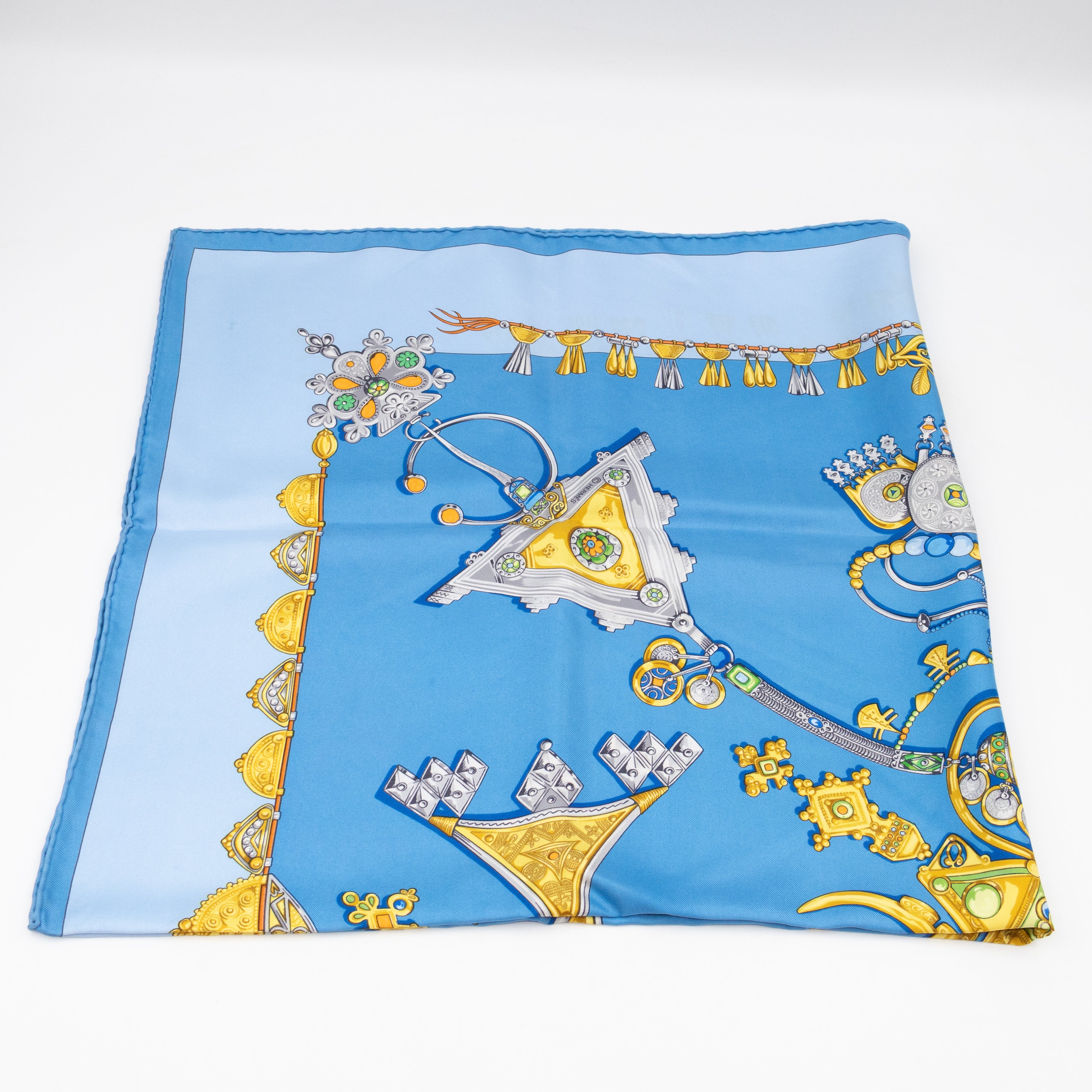 Silk Scarf 90 Parures Des Sables Blue
