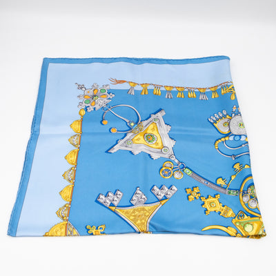 Silk Scarf 90 Parures Des Sables Blue