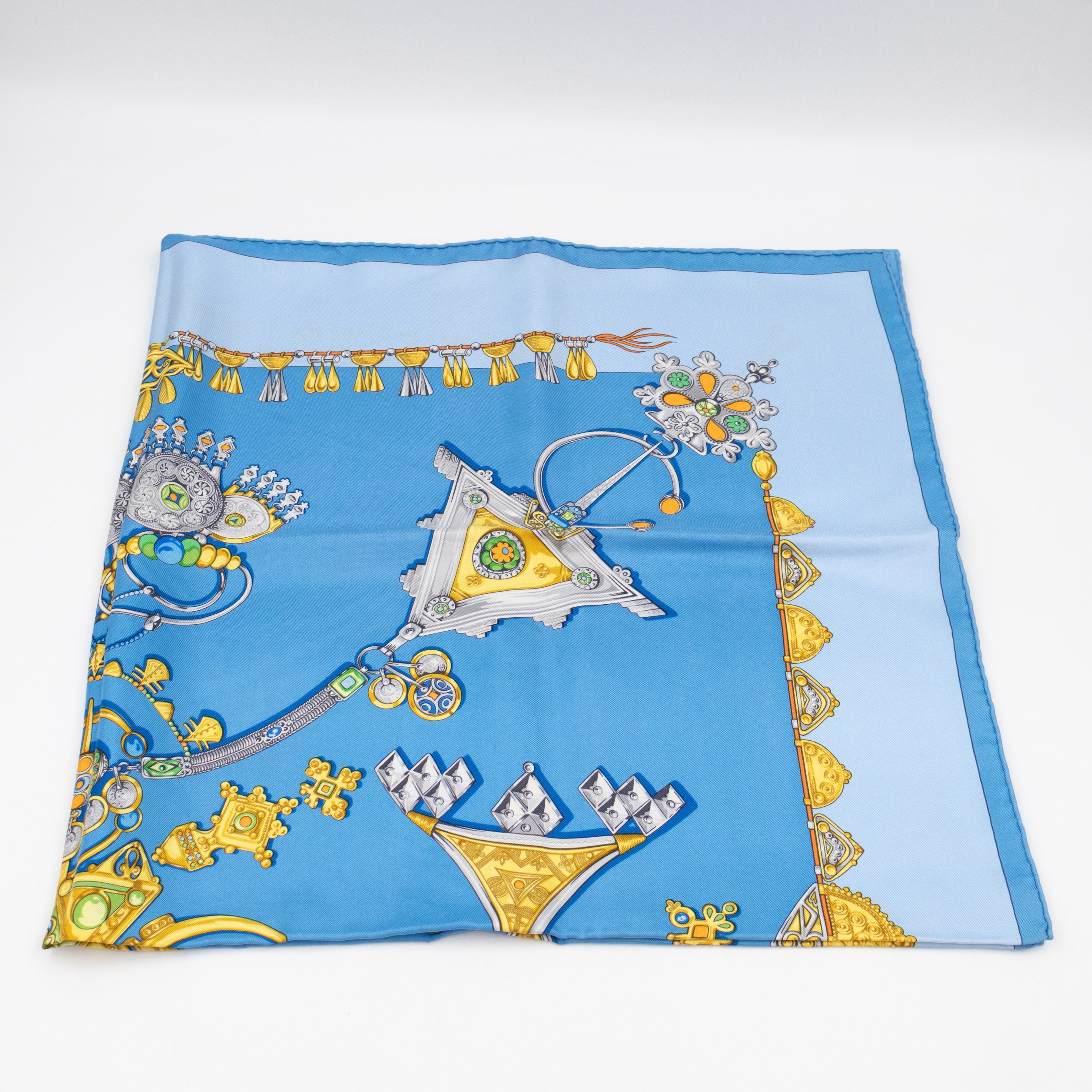 Silk Scarf 90 Parures Des Sables Blue