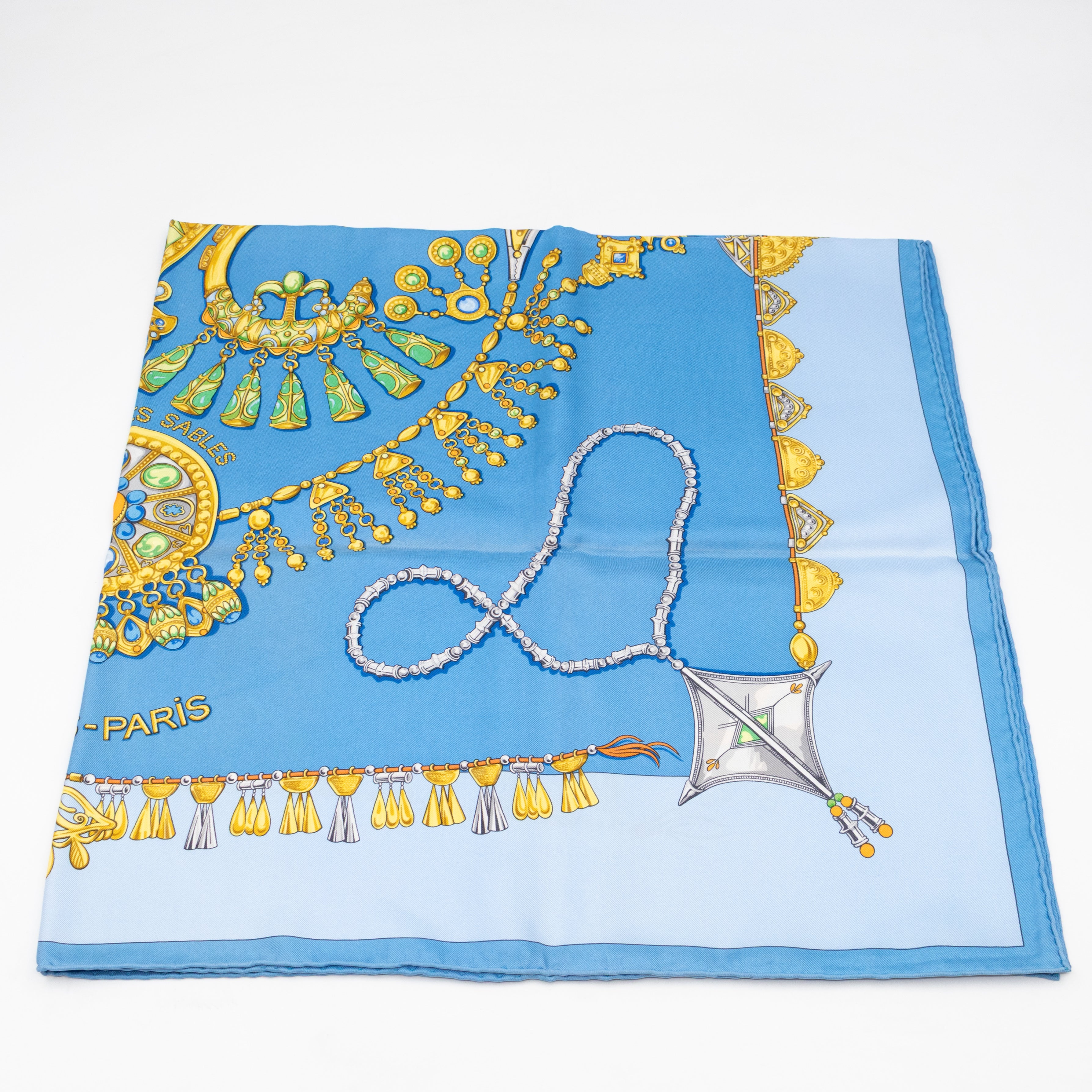 Silk Scarf 90 Parures Des Sables Blue