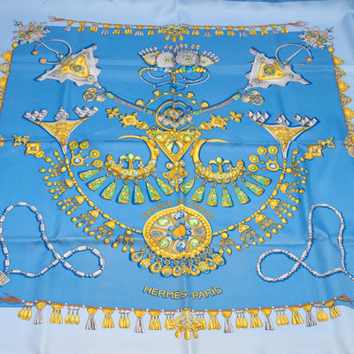 Silk Scarf 90 Parures Des Sables Blue